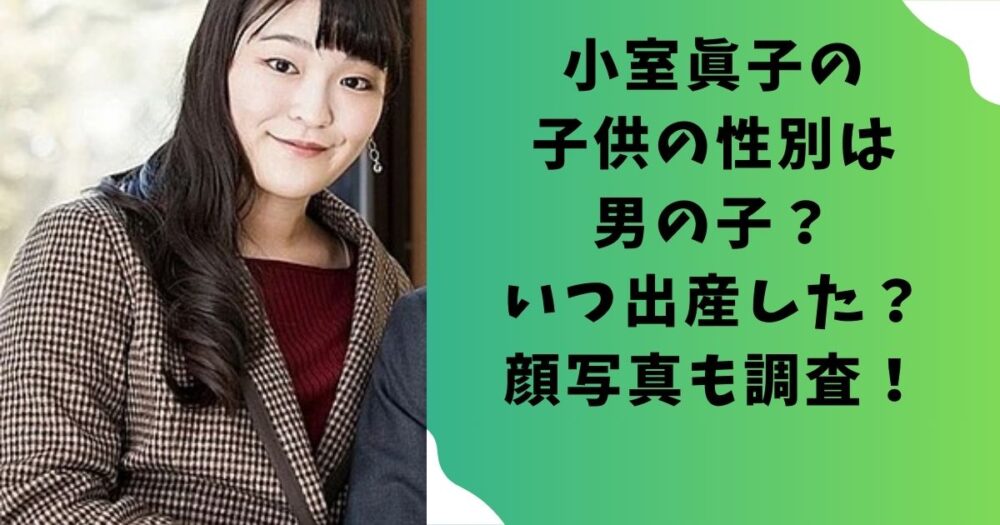 小室眞子の子供の性別は男の子？いつ出産した？顔写真も調査！