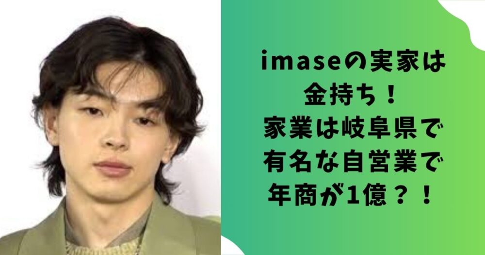 imaseの実家は金持ち！家業は岐阜県で有名な自営業で年商が1億？！