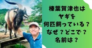 榛葉賀津也はヤギを何匹飼っている？なぜ？どこで？名前は？