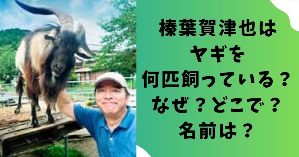 榛葉賀津也はヤギを何匹飼っている？なぜ？どこで？名前は？